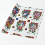 CHRISTMAS CROWNS MIT HOLLY BERRIES /MUSICAL SANTA GESCHENKPAPIER<br><div class="desc">Whimsikale und farbenfrohe Blumenkronen mit Edelsteinen. Weihnachtsmalereien mit dem Weihnachtsmann und Musikinstrumente von Bulgan Lumini (c)</div>