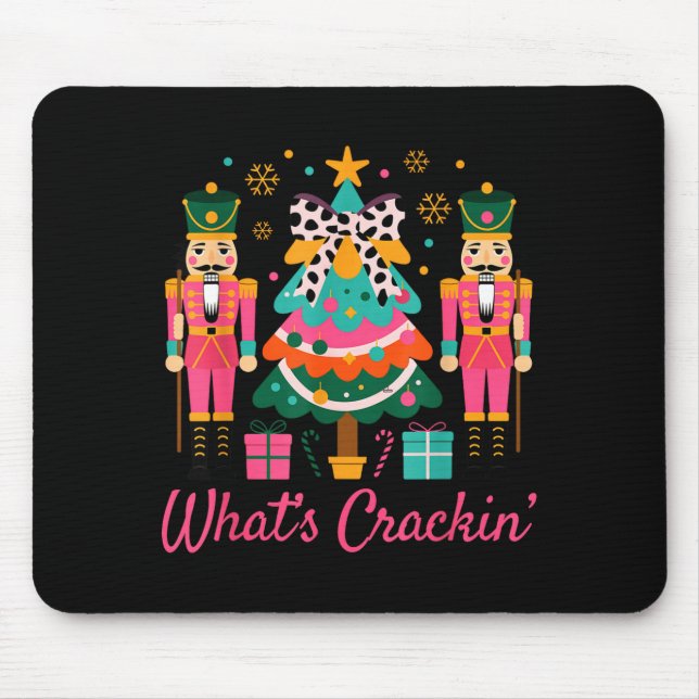 Christmas Crushing It Nutcracker - Funny Retro Ugl Mousepad (Vorne)