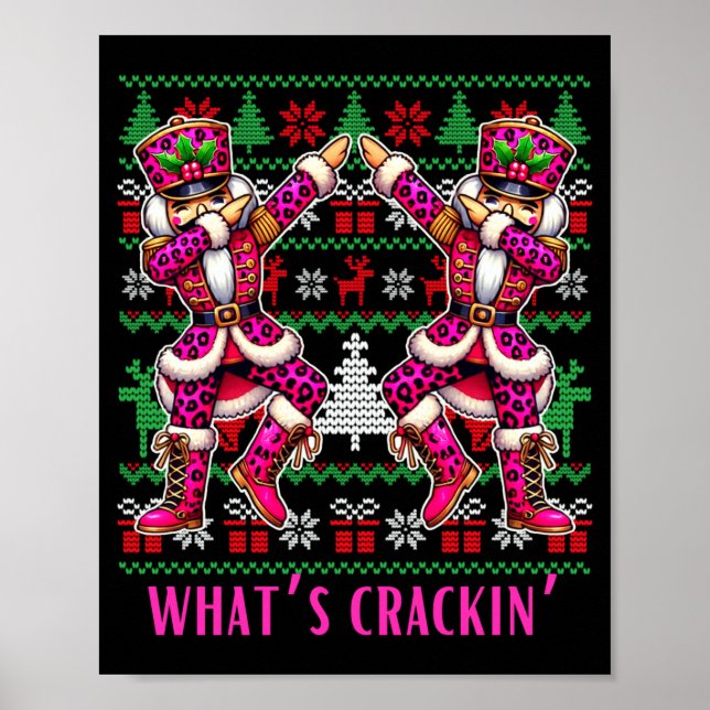 Christmas Crushing It Nutcracker - Funny Retro Ugl Poster (Vorne)