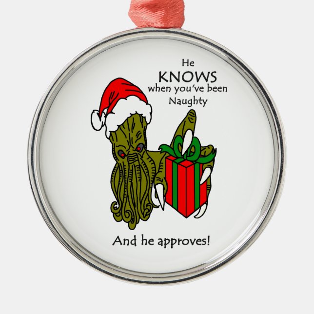 Christmas Cthulhu Silbernes Ornament (Vorne)