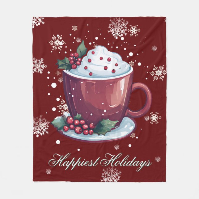 Christmas Cup of Hot Chocolate | Red Fleecedecke (Vorderseite)