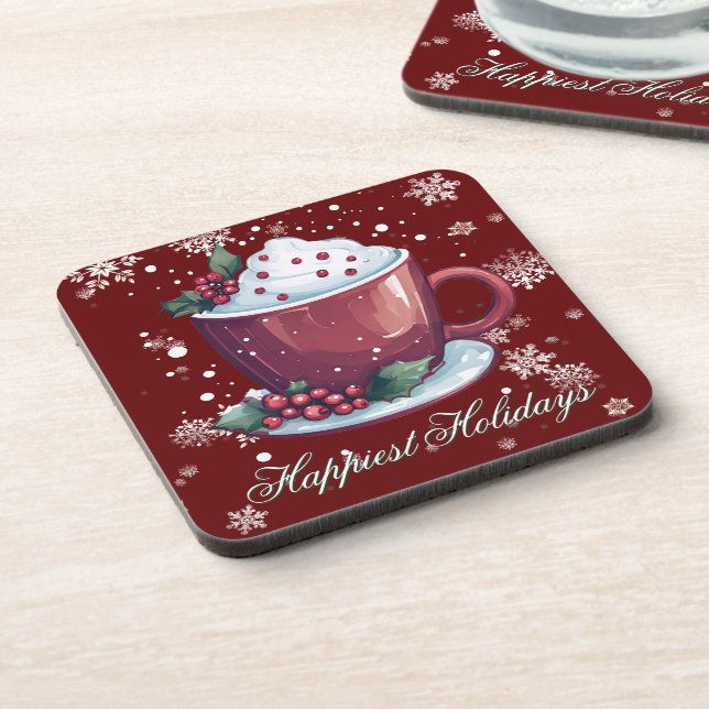 Christmas Cup of Hot Chocolate | Red Getränkeuntersetzer (Linke Seite)