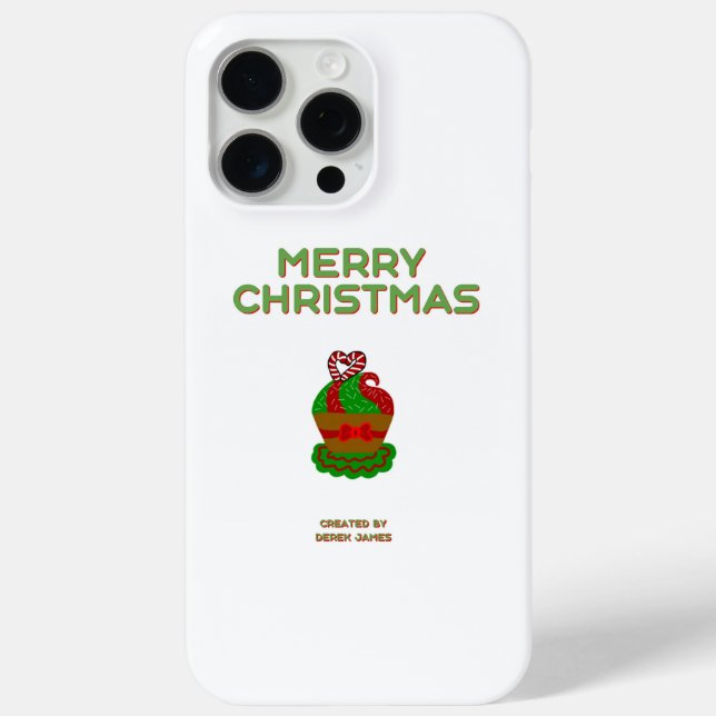 Christmas Cupcake Apple iPhone 15 Pro Max Coque (Verso)