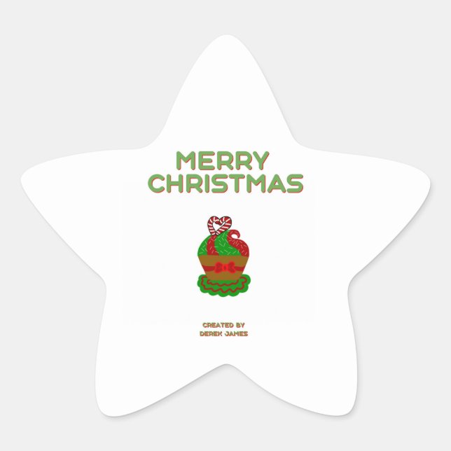 Christmas Cupcake Star Sticker (Vorderseite)