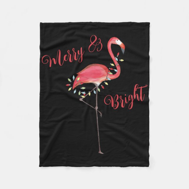 Christmas Cute Nk Flamingo String Lights T Shirt  Fleecedecke (Vorderseite)