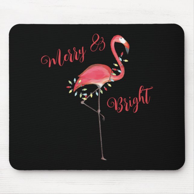 Christmas Cute Nk Flamingo String Lights T Shirt  Mousepad (Vorne)