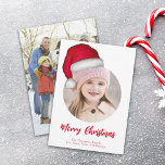 Christmas Cute Santa Elf Funny Whimsical 2 Photo Feiertagskarte<br><div class="desc">Jolly Santa Claus and whimsical and cute Jolly Elf from the North Pole. This Whimsical and Fun Multi photo Christmas photo card template has a 2 photo layout. Having fun adding your photos to this layout is easy with this funny and cute design with cute hats. Wish you and yours...</div>