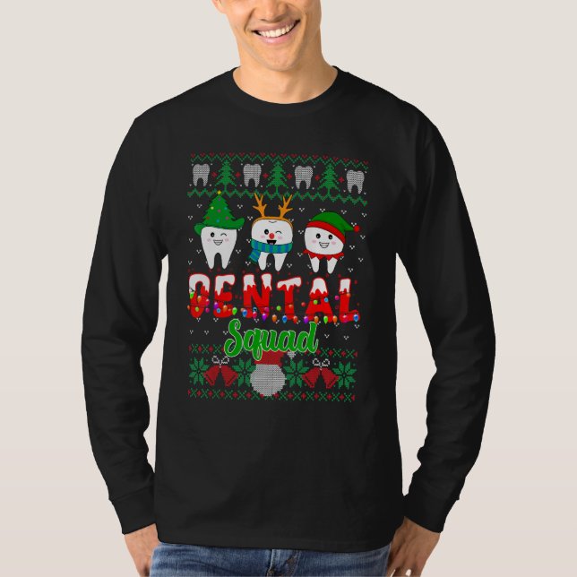 Christmas Cute Teeth Dental Assistant Xmas Dental  T-Shirt (Vorderseite)