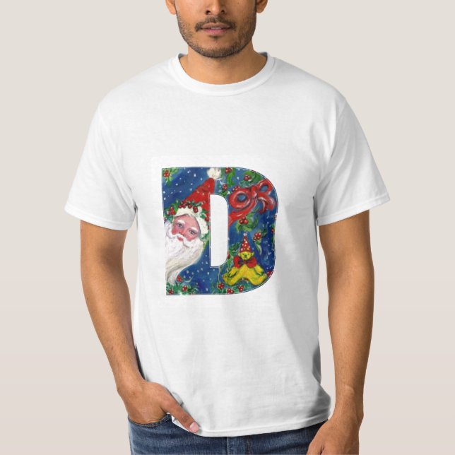 CHRISTMAS D BRIEF / SANTA CLAUS MIT ROTEM RIBBON T-Shirt (Vorderseite)