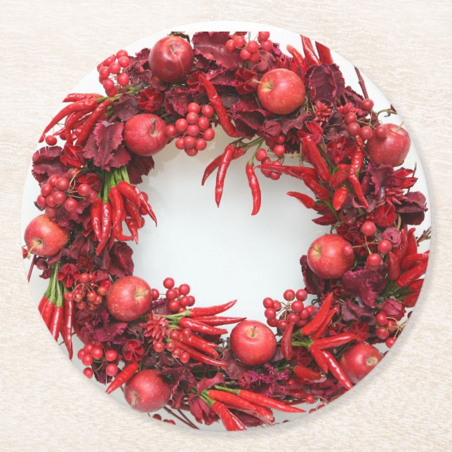 Christmas D Runder Pappuntersetzer (Vorderseite)