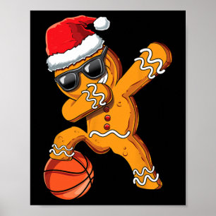 Christmas Dabbing Gingerbread Man Dab Cool Byskett Poster