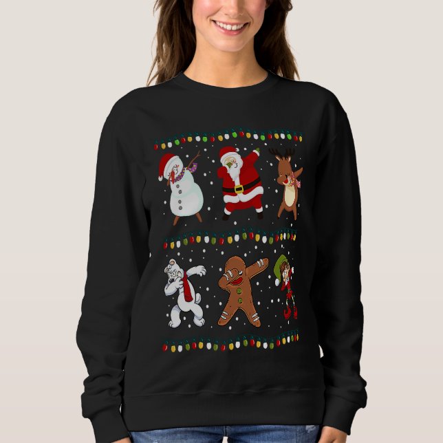 Christmas  Dabbing Santa Claus Dabbing Snowman  XM Sweatshirt (Vorderseite)