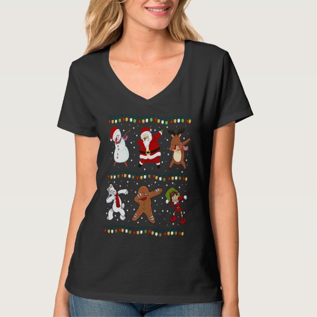 Christmas  Dabbing Santa Claus Dabbing Snowman  XM T-Shirt (Vorderseite)