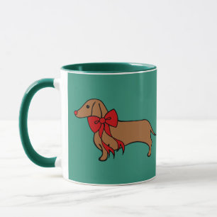 Christmas Dachshund Puppy Coffee Mug