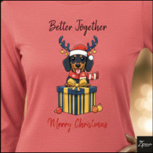 Christmas Dachshund Reindeer Scarf Gift Graphic