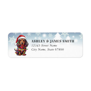 Christmas Dachshund Retourner l'adresse Étiquettes