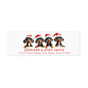 Christmas Dachshund Retourner l'adresse Étiquettes