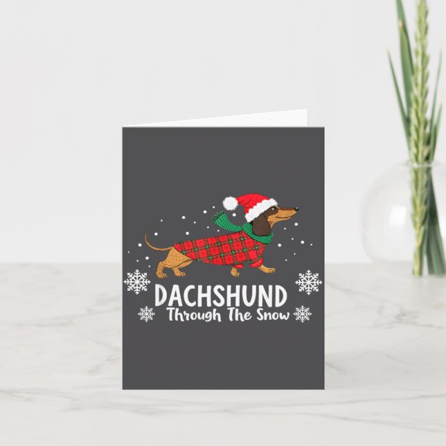 Christmas Dachshund Through The Snow Wiener Dog Sa Karte (Vorderseite)