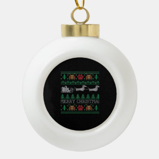 Christmas Dachshund Wiener Dog Dachshund Ugly Chri Keramik Kugel-Ornament