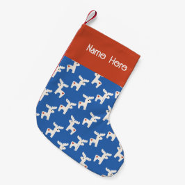 Christmas Dala Horse Minimal Retro Bold Blue Kleiner Weihnachtsstrumpf