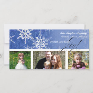 Christmas Damask Snowflake - Royal Blue Card Feiertagskarte