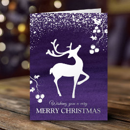 Christmas dashing reindeer silver purple custom