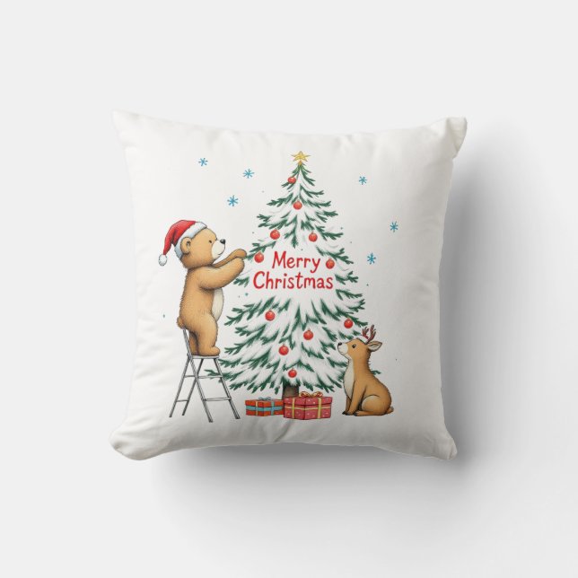 Christmas deer and bear kissen (Vorderseite)