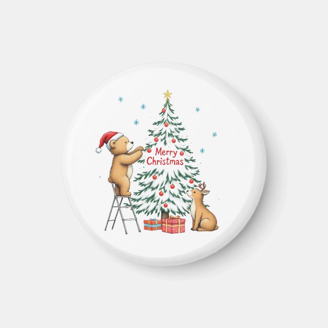 Christmas deer and bear magnet (Vorne)
