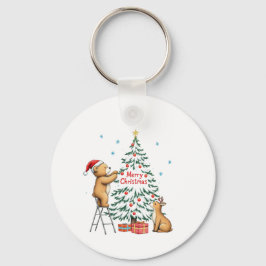 Christmas deer and bear schlüsselanhänger