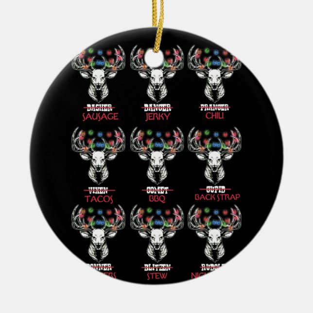 Christmas Deer Bow Hunting Santa Men Women Hunter Keramik Ornament (Vorne)