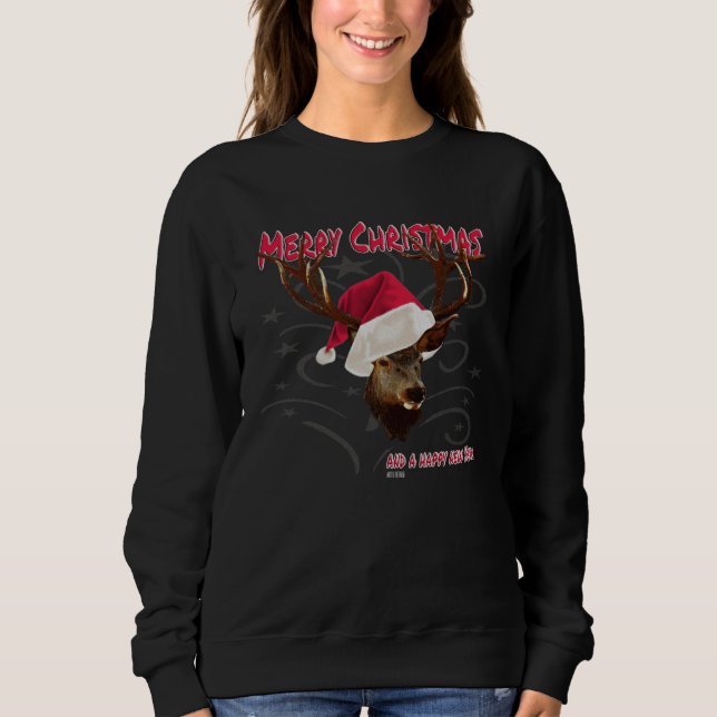Christmas Deer Hunting Costume Santa Claus Christm Sweatshirt (Vorderseite)