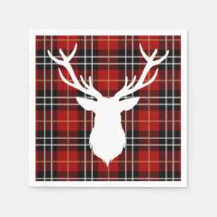 CHRISTMAS DEER / RED KARIERT/ CHRISTMAS SERVIETTE