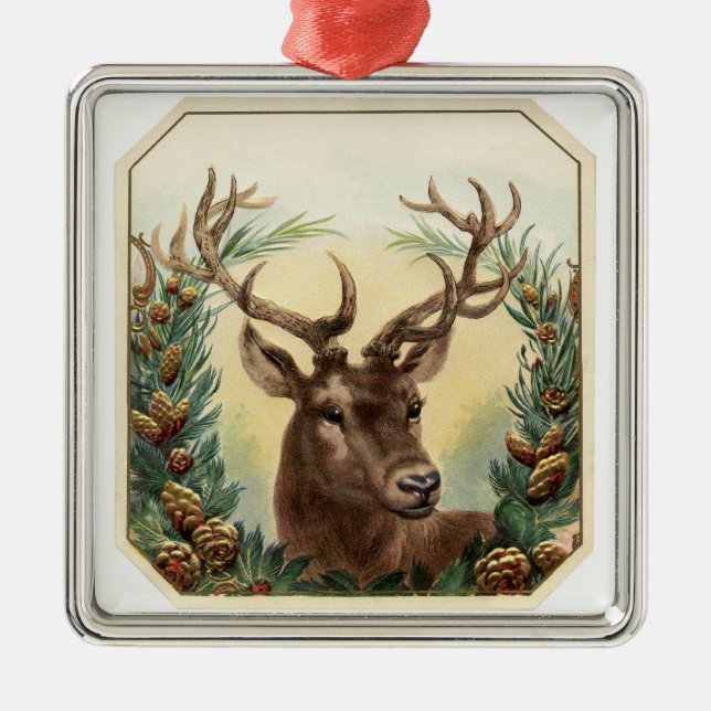 CHRISTMAS DEIN MIT PINE CONES CROWN ORNAMENT AUS METALL (Vorne)