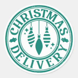 Christmas Delivery Runder Aufkleber