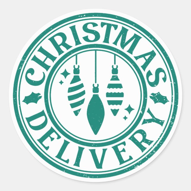 Christmas Delivery Runder Aufkleber (Vorderseite)