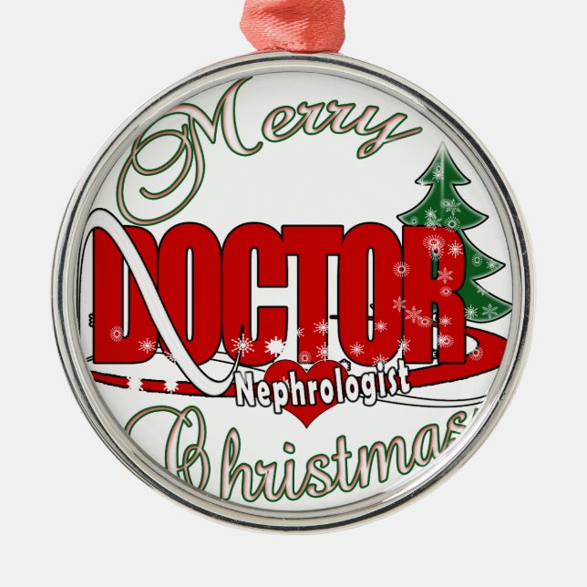 CHRISTMAS DES NEPHROLOGISTISCHEN ARZTES SILBERNES ORNAMENT (Vorne)