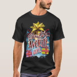 Christmas design, Christmas saying design. T-Shirt<br><div class="desc">Beautiful Christmas motif with the saying “Santa's favorite girl”,  designed with snowman and Santa Claus. A great Christmas gift for your colleagues or family.</div>