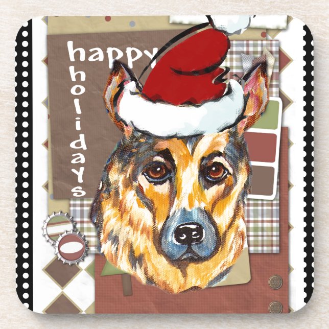 CHRISTMAS DEUTSCHE SCHEPHERD UNTERSETZER (Vorderseite)