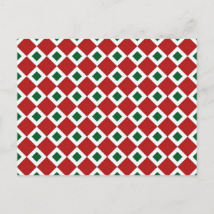 Christmas Diamond Pattern Feiertagspostkarte