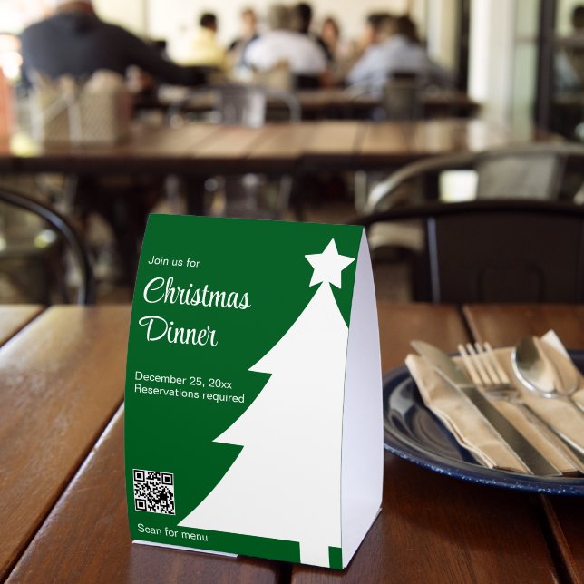 Christmas Dinner Christmas Tree Green Restaurant Tischaufsteller (In Situ (Restaurant))