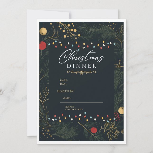 CHRISTMAS DINNER INVITATIONSKARTE! EINLADUNG (Vorderseite)