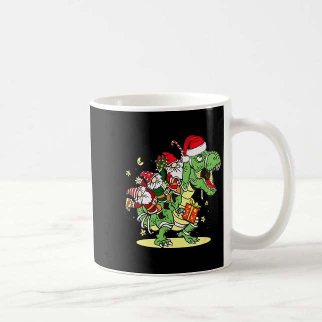Christmas, Dino, Ugly Xmas, Trex Dinosaur, Gnome  Kaffeetasse (Rechts)