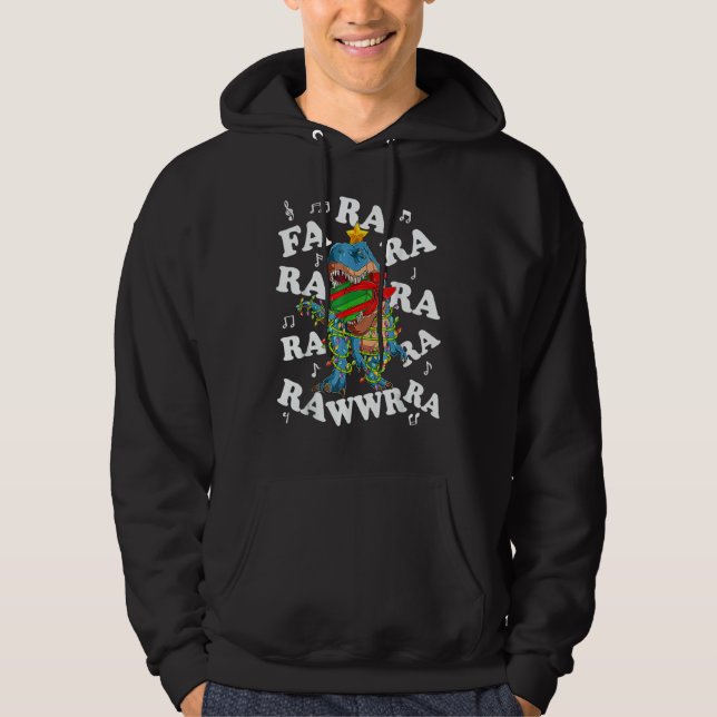 Christmas Dinosaur Fa Ra Ra Rawr Tree Rex Pajamas  Hoodie (Vorderseite)