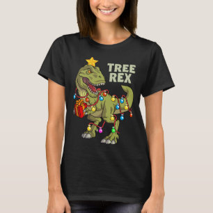 Christmas Dinosaur Lights Trex T-Shirt