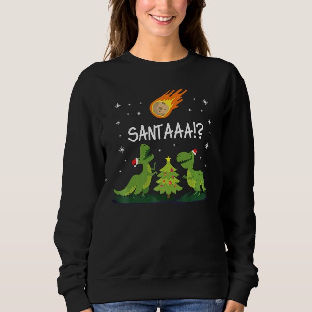 Christmas Dinosaur Meteor Santa Dino Sweatshirt (Vorderseite)