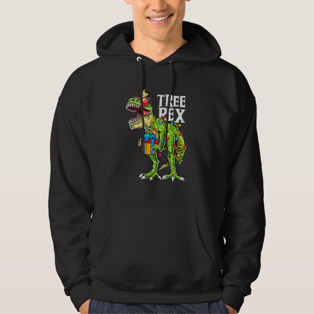 Christmas Dinosaur Tree Rex Pajamas Men Boys Xmas  Hoodie (Vorderseite)