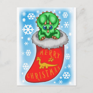 Christmas Dinosaurier Feiertagspostkarte