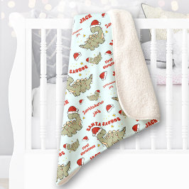 Christmas Dinosaurier Santasaurus Name Blue Baby Sherpadecke