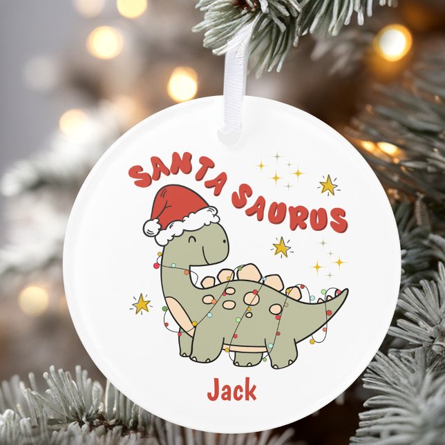Christmas Dinosaurier Santasaurus Name Niedlich Ornament (Christmas Dinosaur Santasaurus Name Cute Ornament)