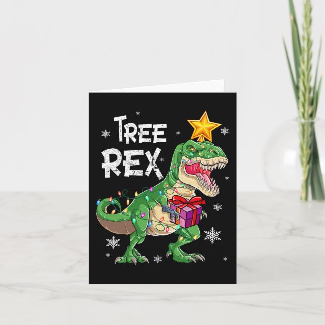 Christmas Dinosaurier Tree Rex Pajamas Men Boys Ki Karte (Vorderseite)